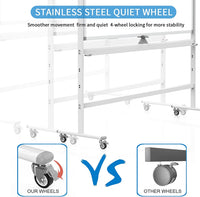Pizarra blanca móvil de 48 x 36 pulgadas, grande, 360 °, caballete de tablero blanco ajustable con bloqueo de soporte sobre ruedas, magnético de doble cara, para oficina en casa, escuela, 15 páginas, soporte para almohadilla abatible