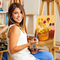 BOSOBO Juego de 2 pinceles de pintura de punta redonda para pinturas, de nailon para artistas de pintura acrílica, acuarela, arte facial, detalles en miniatura y pintura roca, azul - Arteztik