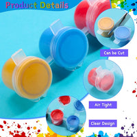 200 tiras/1200 botes mini, tiras de pintura vacías, botes de pintura de plástico transparente botes de pintura de pintura de arte recipientes de almacenamiento para el aula escolar de arte y suministros de festivales de artesanía (5ml)