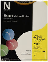 Exact 80218 Vellum Bristol Paper 8-1/2" x 11", 2" de altura, 8.5 in de ancho, 11.0 in de largo, blanco (paquete de 250) - Arteztik