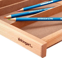KINGART 723N Wood 6-Drawer Artist SUPPLY STORAGE BOX, 15-3/4” W x 10” D x 6-1/2” H, Natural Finish, Storage for Art Materials including Paint Tubes, Pastels, Pencils, Markers, Brushes and more
