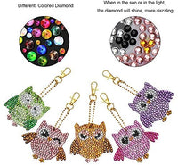 Soleebee 5 piezas DIY 5D completo taladro diamante pintura llavero por número Kit mosaico hacer doble cara taladro colgante cristal Rhinestones llavero bolsa regalo (mariposa) - Arteztik
