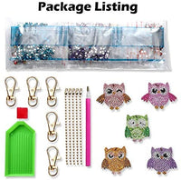 Soleebee 5 piezas DIY 5D completo taladro diamante pintura llavero por número Kit mosaico hacer doble cara taladro colgante cristal Rhinestones llavero bolsa regalo (mariposa) - Arteztik
