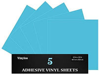 Vinilo permanente de 12.0 in x 12.0 in, 5 paquetes de vinilo brillante para interior y exterior, con reverso adhesivo en acabado brillante para silueta y crricut para hacer monogramas pegatinas y letras. - Arteztik
