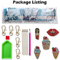 Soleebee 5 piezas DIY 5D completo taladro diamante pintura llavero por número Kit mosaico hacer doble cara taladro colgante cristal Rhinestones llavero bolsa regalo (mariposa) - Arteztik
