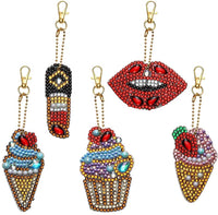 Soleebee 5 piezas DIY 5D completo taladro diamante pintura llavero por número Kit mosaico hacer doble cara taladro colgante cristal Rhinestones llavero bolsa regalo (mariposa) - Arteztik
