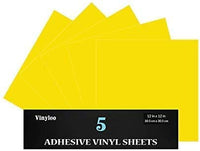 Vinilo permanente de 12.0 in x 12.0 in, 5 paquetes de vinilo brillante para interior y exterior, con reverso adhesivo en acabado brillante para silueta y crricut para hacer monogramas pegatinas y letras. - Arteztik
