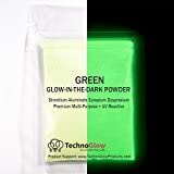 Verde Brilla en la oscuridad), Pigmento en polvo (8 oz, 30 – 40 micras) - Arteztik
