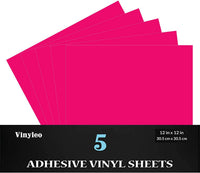 Vinilo permanente de 12.0 in x 12.0 in, 5 paquetes de vinilo brillante para interior y exterior, con reverso adhesivo en acabado brillante para silueta y crricut para hacer monogramas pegatinas y letras. - Arteztik
