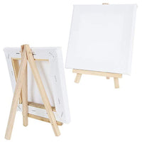 Mini paneles de lona de 6.0 x 6.0 in, 12 unidades con soporte de madera de pino diminuto, soportes de algodón preestirados, pequeños lienzos de lona en blanco para pinturas artesanías pequeños acrílicos al óleo proyectos - Arteztik
