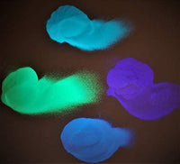 Paquete de variedad de polvos brillantes; 11 colores de polvo que brillan en la oscuridad; polvo de aluminio de estroncio encapsulado que brilla en la oscuridad; para resina, slime, esmalte de uñas, recubrimientos (4 paquetes de brillo neutro). - Arteztik
