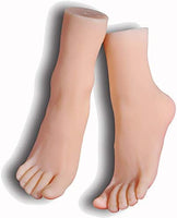Maniquí de silicona para pies, talla de la vida, modelo de exhibición de piernas femeninas para dibujo, para práctica de uñas, joyas, sandalias, calcetines de zapatos (individual) - Arteztik
