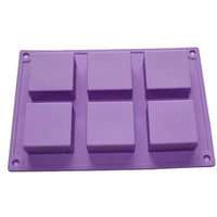 X-Haibei - Molde de silicona para jabón de 6 cavidades para manualidades caseras, 2.0 in de ancho, 2.0 in de largo, 1.0 in de profundidad por cavidad - Arteztik

