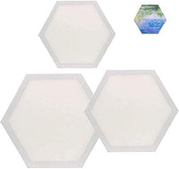 3 lienzos de algodón estirados en blanco y blanco, doble acrílico imprimado con marco de madera para pintar pintura acrílica para pintura al óleo, arte mojado para artistas. - Arteztik
