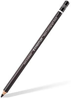 Staedtler Mars Lumograph negro, mezcla de carbono proporciona líneas de negro azabache y lápices de arte profesionales, lata de 6 lápices de dibujo negro surtidos, 100B G6 - Arteztik
