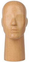 DE-LIANG maniquí de cabeza de madera para hacer sombreros, modelos de cabeza masculina para gafas, auriculares, visualización de madera de haya, color madera natural - Arteztik
