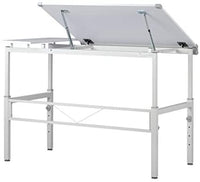 Mesa de trabajo Studio Designs Graphix II. Escritorio de 53.75 x 31.25 x 27-38.75 pulgadas (ancho x diámetro x altura), blanco/gris 10210 - Arteztik
