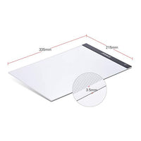 aibecy A4 caja de luz ultra-delgado Panel tablero de Tracer Pintura de mesa de luz Tracing Pad copia LED portátil con función de memoria de regulable de intensidad de brillo de dibujo para artista animación visualización de rayos X tatuaje - Arteztik
