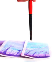 Transon Artist - Juego de 9 pinceles de acuarela redondos sintéticos para pintura acrílica, gouache, aceite, tempera, esmalte y pintura facial - Arteztik
