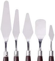 Bestgle - Juego de cuchillos de paleta de acero inoxidable flexible con espátulas para pintura artística y aceites, acrílicos, manualidades, madera y acero inoxidable, M - Arteztik
