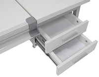 Mesa de trabajo Studio Designs Graphix II. Escritorio de 53.75 x 31.25 x 27-38.75 pulgadas (ancho x diámetro x altura), blanco/gris 10210 - Arteztik
