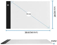 A4 Ultra Fina Caja De Luz Portátil USB LED Caja de luz Tracer Power LED Artcraft Tracing Pad de Luz para Artistas, dibujo, bosquejar, animación. - Arteztik
