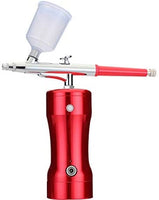 Kit de aerógrafo, aerógrafo inalámbrico de una sola acción recargable mini compresor de aire (rojo) - Arteztik

