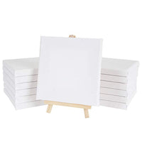 Mini paneles de lona de 6.0 x 6.0 in, 12 unidades con soporte de madera de pino diminuto, soportes de algodón preestirados, pequeños lienzos de lona en blanco para pinturas artesanías pequeños acrílicos al óleo proyectos - Arteztik
