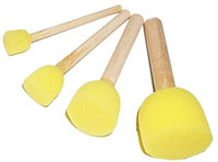 Juego de 60 brochas de espuma de pintura redondas surtidas para pintar, ideal para manualidades y artes infantiles, plantillas, pintura - Arteztik
