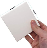 Azulejos de cerámica para manualidades posavasos, 12 baldosas de cerámica blancas sin esmaltar 4 x 4 con almohadillas de corcho, uso con tinta de alcohol o vertedor acrílico, DIY hacer sus propios posavasos, mosaicos, proyectos de pintura, decoupage - Arteztik
