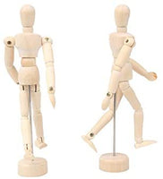Maniquí de madera flexible modelo de maniquí de madera movible para artistas, decoración de casa, oficina, escritorio (2 unidades) (5.5 pulgadas) - Arteztik

