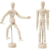 Maniquí de madera flexible modelo de maniquí de madera movible para artistas, decoración de casa, oficina, escritorio (2 unidades) (5.5 pulgadas) - Arteztik
