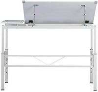 Mesa de trabajo Studio Designs Graphix II. Escritorio de 53.75 x 31.25 x 27-38.75 pulgadas (ancho x diámetro x altura), blanco/gris 10210 - Arteztik
