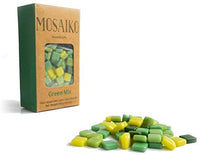 Mosaiko Green Mix 10.58 oz (10.5 onzas) - Azulejos de cristal de mosaico para manualidades, piezas cuadradas manchadas de primera calidad, 0.4 in x 0.4 in, perfecto para decoración del hogar, manualidades de bricolaje, arte de píxeles, juegos infantiles, - Arteztik
