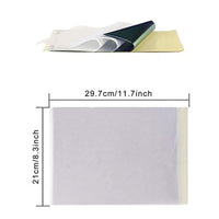 50 piezas de papel de transferencia de tatuaje con 5 piezas de papel de rastro de tatuaje con 5 piezas para tatuaje a la piel, tamaño A4 - Arteztik
