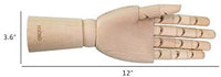 HSOMiD - Figura de mano de madera flexible para hombre, modelo de mano derecha, modelo de mano derecha, para dibujo de dibujo, pintura en casa, oficina, escritorio (12.0 in) - Arteztik
