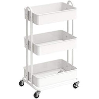 SimpleHouseware - Carro de metal resistente de 3 niveles, color blanco - Arteztik
