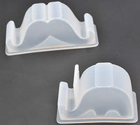 Soporte para teléfono móvil de silicona con forma de elefante y bigote, 2 unidades - Arteztik
