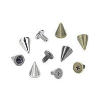 Favordrory Cono de 0.276 in x 0.394 in y tornillo de metal para manualidades de piel, 240 piezas (plata, negro, bronce) - Arteztik
