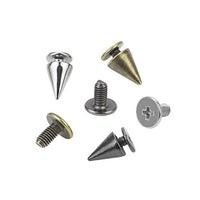 Favordrory Cono de 0.276 in x 0.394 in y tornillo de metal para manualidades de piel, 240 piezas (plata, negro, bronce) - Arteztik
