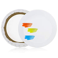 MotBach 2 unidades de 12.0 x 12.0 in, lienzo blanco estirado imprimado redondo de lienzo preestirado, espesar dibujo, pintura para manualidades, dibujo, pintura al óleo - Arteztik
