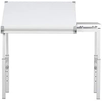 Mesa de trabajo Studio Designs Graphix II. Escritorio de 53.75 x 31.25 x 27-38.75 pulgadas (ancho x diámetro x altura), blanco/gris 10210 - Arteztik
