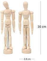 Maniquí de madera flexible modelo de maniquí de madera movible para artistas, decoración de casa, oficina, escritorio (2 unidades) (5.5 pulgadas) - Arteztik
