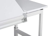 Mesa de trabajo Studio Designs Graphix II. Escritorio de 53.75 x 31.25 x 27-38.75 pulgadas (ancho x diámetro x altura), blanco/gris 10210 - Arteztik
