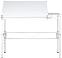 Mesa de trabajo Studio Designs Graphix II. Escritorio de 53.75 x 31.25 x 27-38.75 pulgadas (ancho x diámetro x altura), blanco/gris 10210 - Arteztik
