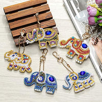Soleebee 5 piezas DIY 5D completo taladro diamante pintura llavero por número Kit mosaico hacer doble cara taladro colgante cristal Rhinestones llavero bolsa regalo (mariposa) - Arteztik
