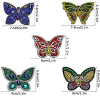 Soleebee 5 piezas DIY 5D completo taladro diamante pintura llavero por número Kit mosaico hacer doble cara taladro colgante cristal Rhinestones llavero bolsa regalo (mariposa) - Arteztik
