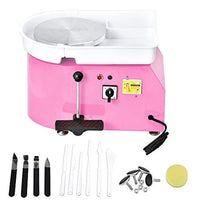 SKYTOU - Rueda de cerámica para cerámica (9.8 in, 350 W, rueda de cerámica con pedal de pie, herramienta de arcilla de cerámica, para trabajar y manualidades (rosa) - Arteztik
