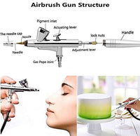 Youteo - Kit de aerógrafo de acción única con mini compresor de aire para decoración de tartas, maquillaje, diseño de uñas, tatuaje, pintura de modelos - Arteztik

