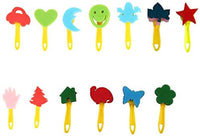 Juego de 31 pinceles para niños de aprendizaje temprano con esponja para dibujar pintura para manualidades y manualidades para niños pequeños, varios diseños, pinceles de espuma de pintura, delantal impermeable para pintura artística con bolsillo - Arteztik
